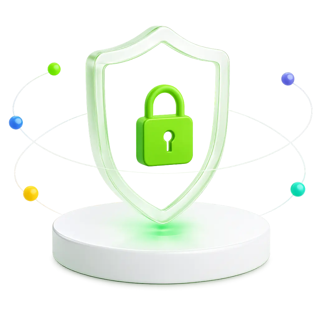 Shield with a padlock, representing isolated and encrypted conversation data